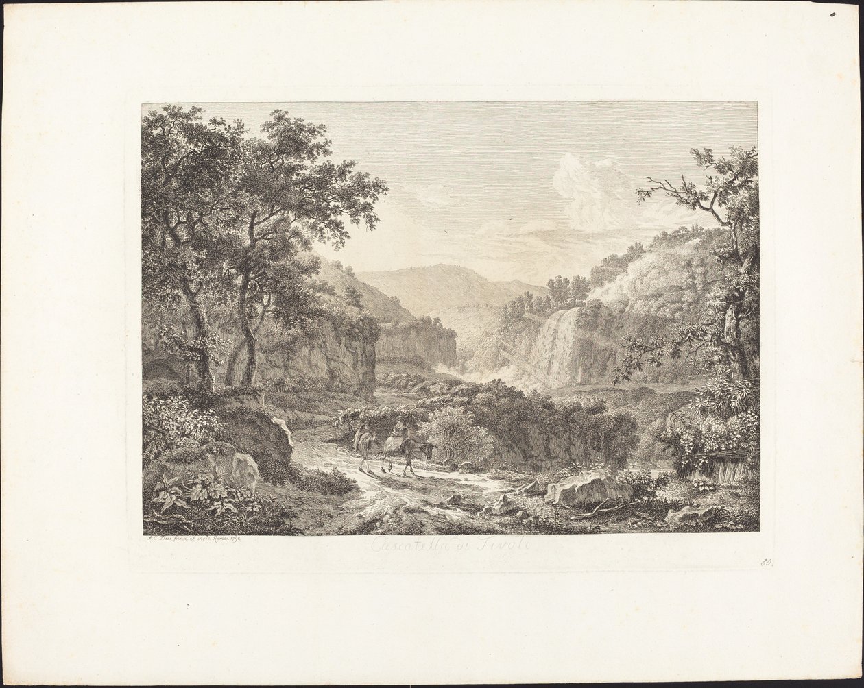 Cascatella di Tivoli, drugi widok autorstwa Albert Christoph Dies