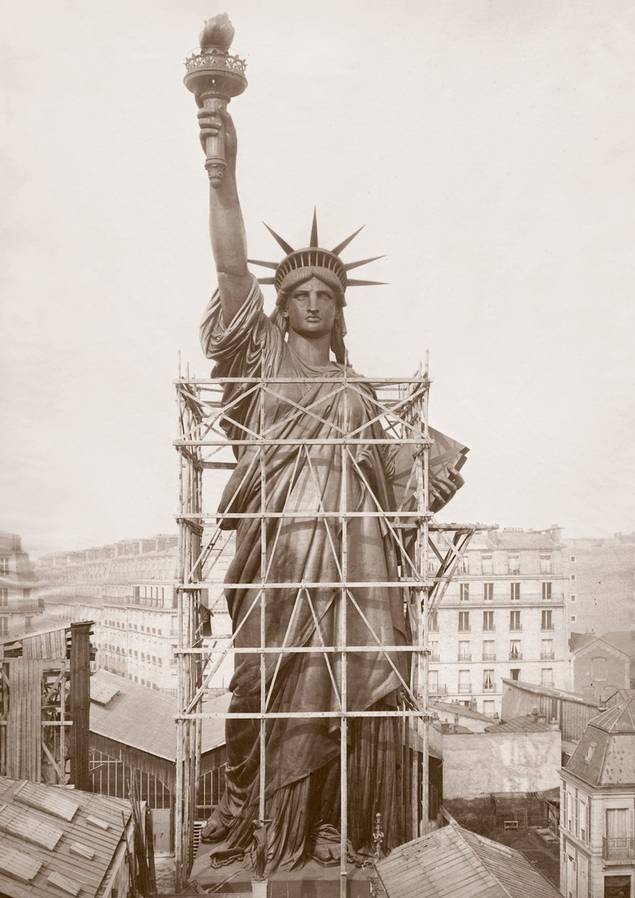 Montaż Statuy Wolności, Paryż 1883 autorstwa Albert Fernique