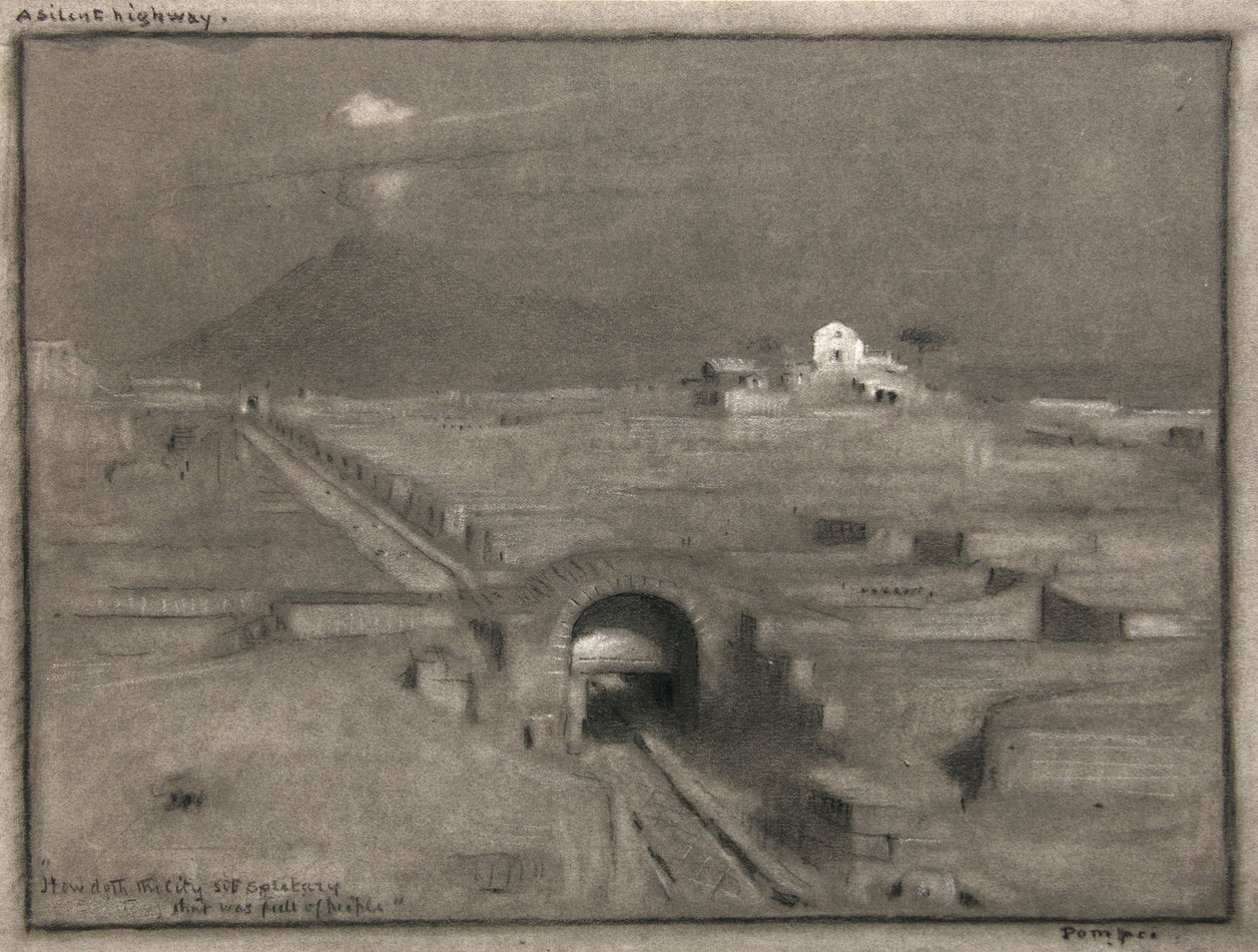 Cicha autostrada, Pompei, ok. 1904 (akwarela) autorstwa Albert Goodwin