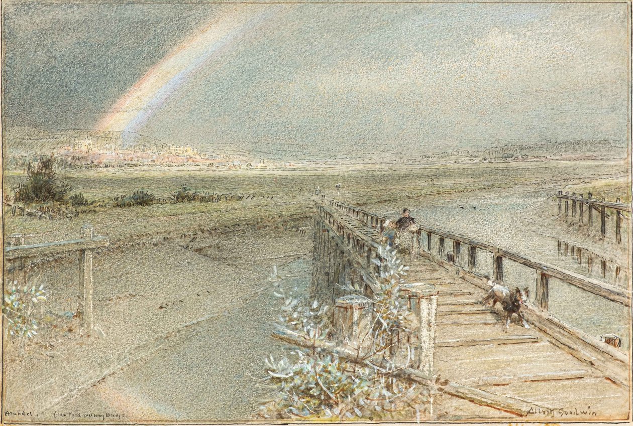 Arundel z mostu kolejowego Ford (akwarela) autorstwa Albert Goodwin