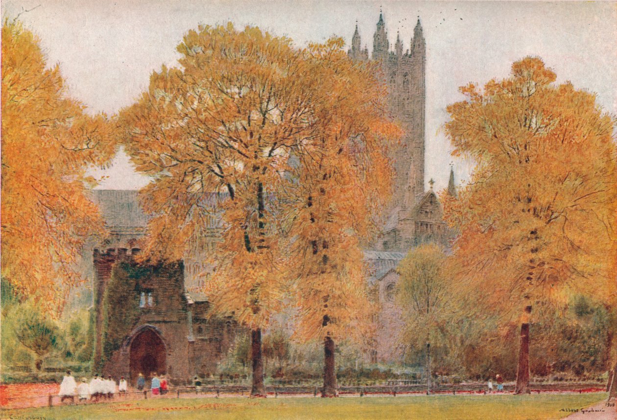 Katedra w Canterbury, 1908 autorstwa Albert Goodwin