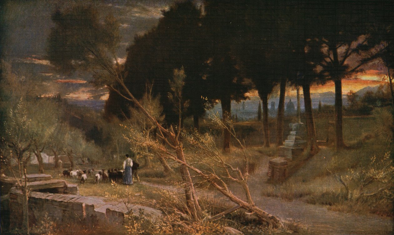 Florencja: Wieczór, 1896, c1930. autorstwa Albert Goodwin