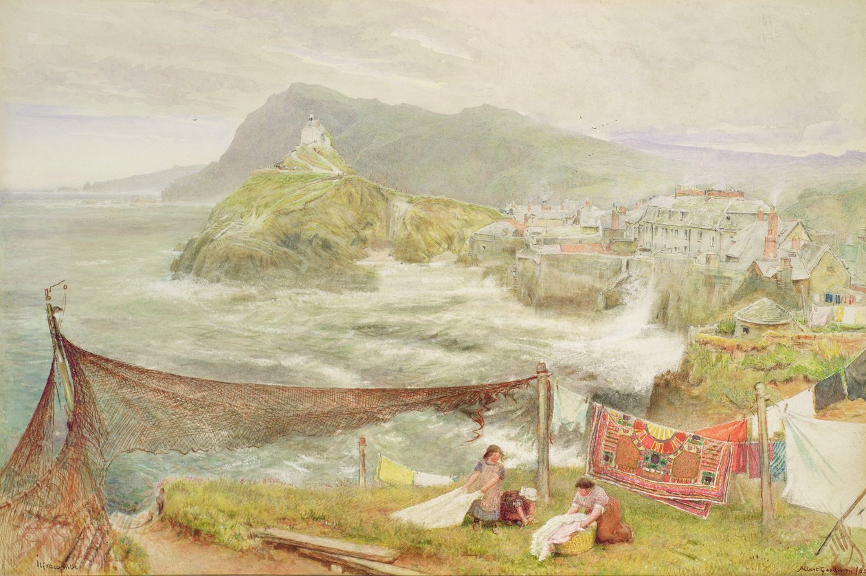 Ilfracombe, Devon, patrząc w kierunku Hillsborough autorstwa Albert Goodwin