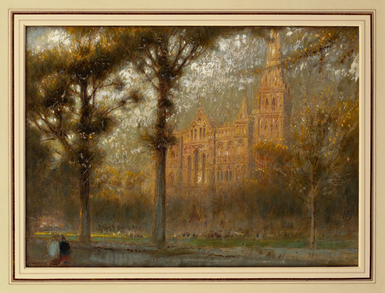 Katedra w Salisbury: front zachodni i iglica autorstwa Albert Goodwin