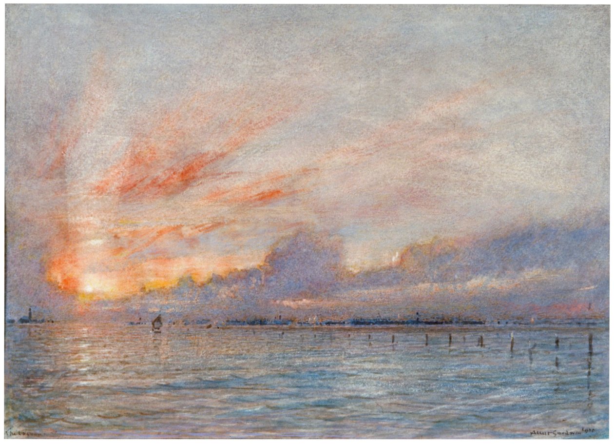 „Laguny, Wenecja”, 1910 autorstwa Albert Goodwin