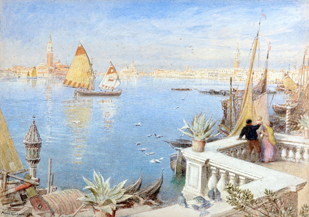 Wenecja 1892 (akwarela) autorstwa Albert Goodwin