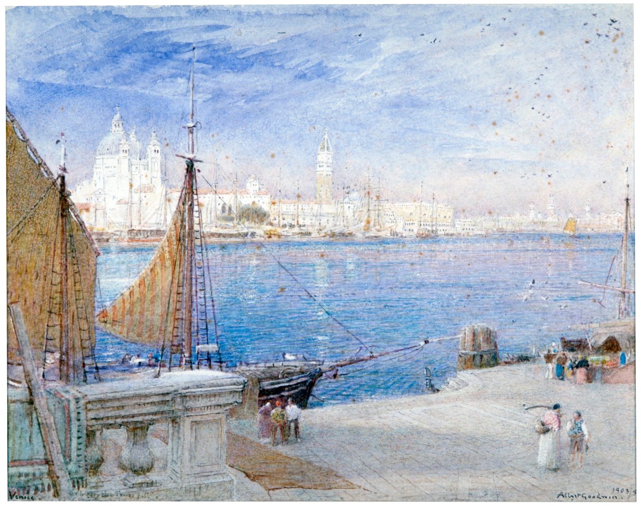 „Wenecja, przed upadkiem Campanile”, 1903 autorstwa Albert Goodwin