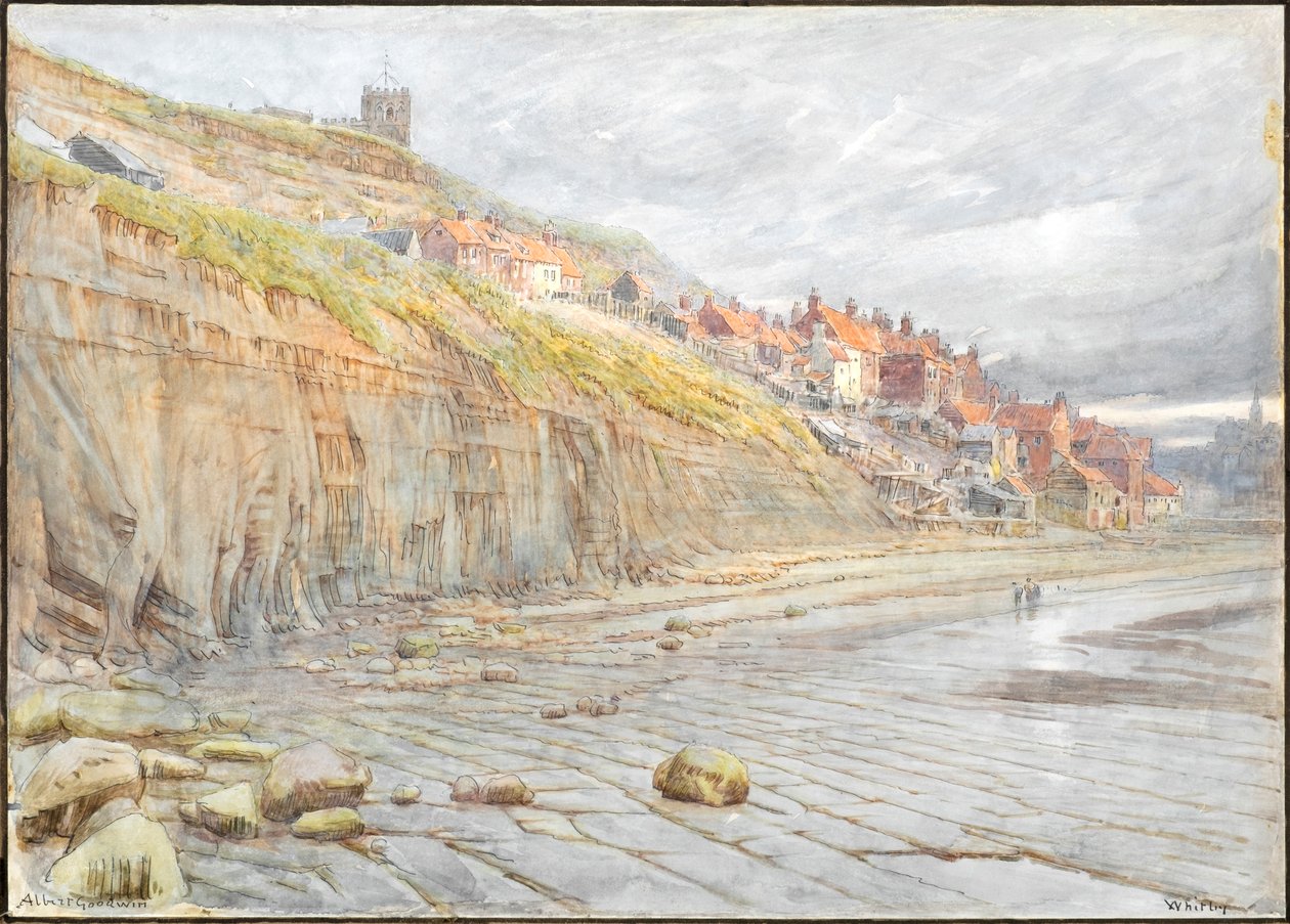 Whitby (akwarela z tuszem) autorstwa Albert Goodwin