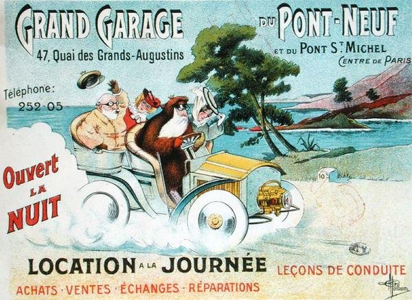Plakat reklamujący "Le Grand Garage du Pont-Neuf". autorstwa Albert Guillaume