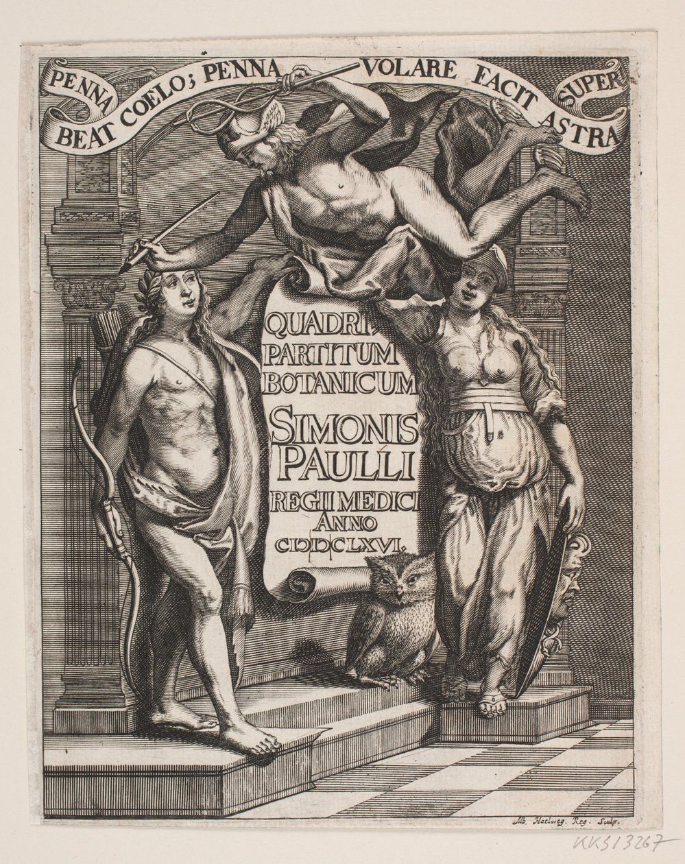 Titelblad til Simon Paulli, „Quadripartitum Botanicum”, 1667 autorstwa Albert Haelwegh
