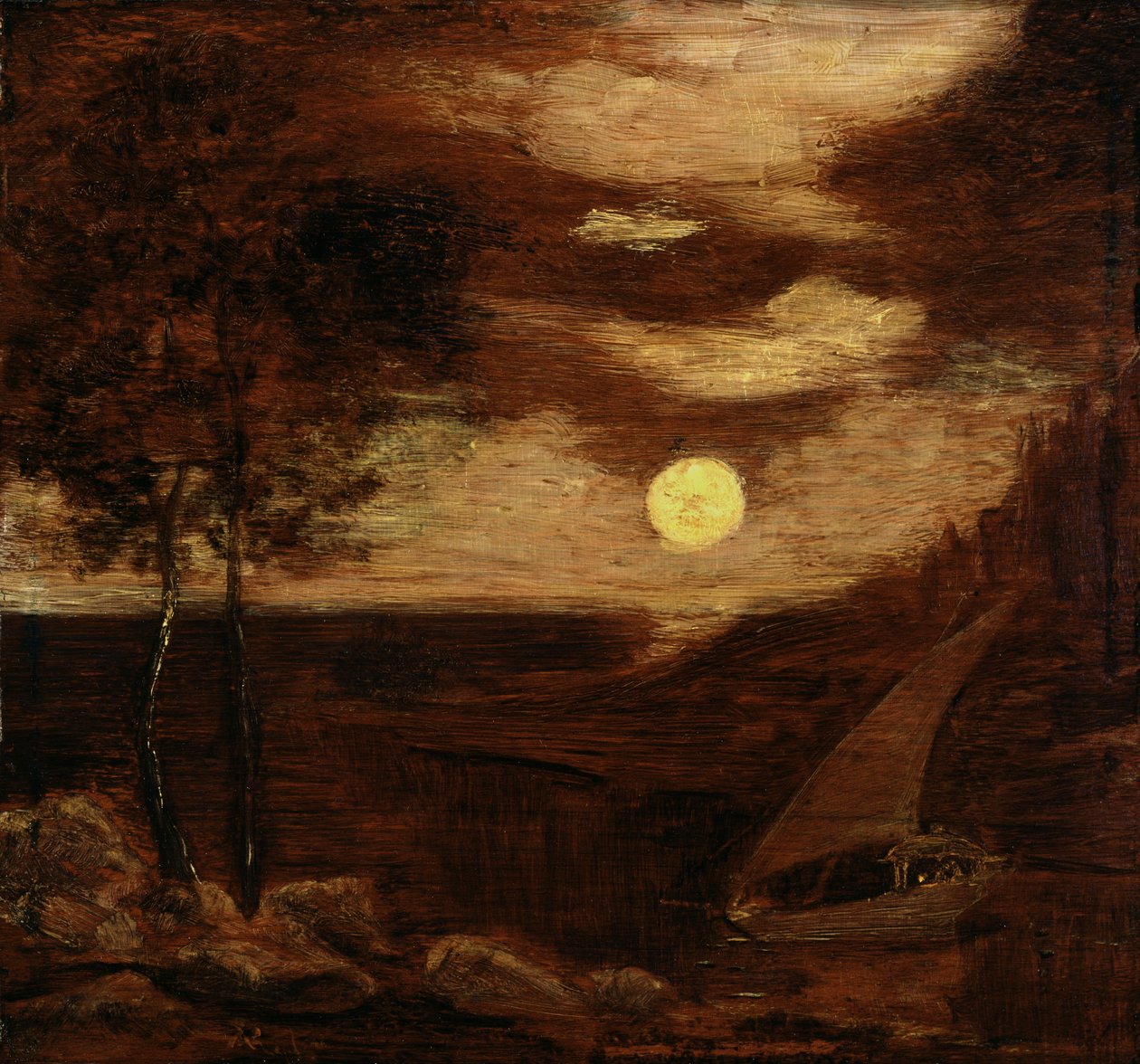 Łódź zakochanych, ca. 1881. autorstwa Albert Pinkham Ryder