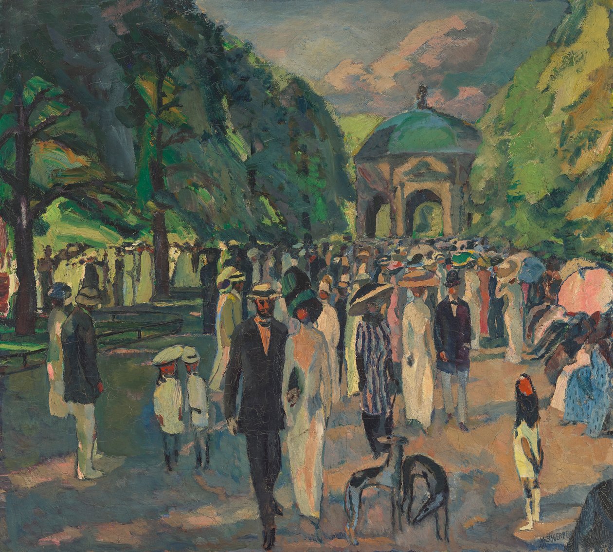 W monachijskim Hofgarten autorstwa Albert Weisgerber