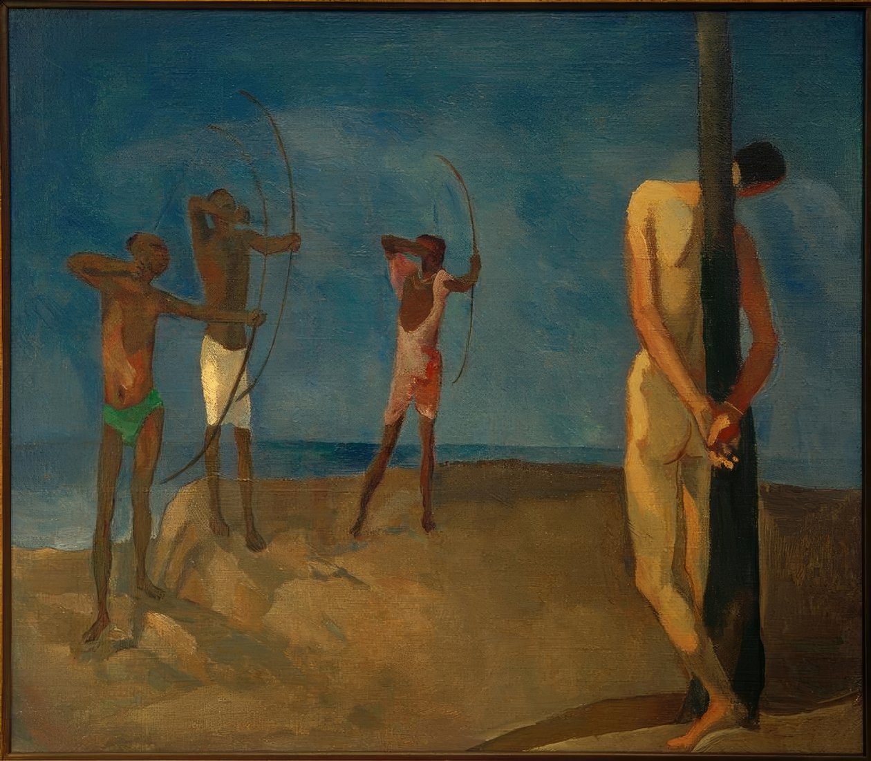 Sebastian z czarnymi łucznikami autorstwa Albert Weisgerber
