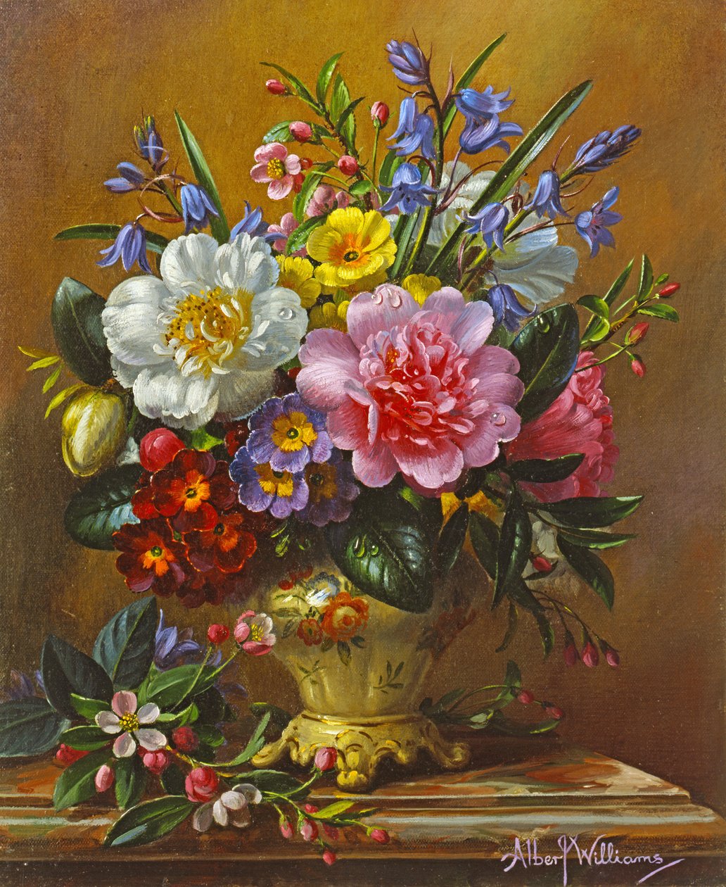 AB1112 Piwonie, dzwonki i pierwiosnki autorstwa Albert Williams