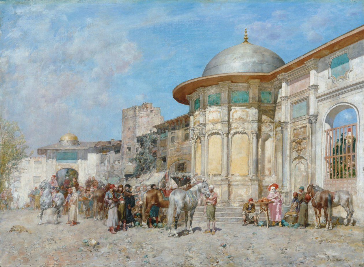 Targ koni, Syria autorstwa Alberto Pasini