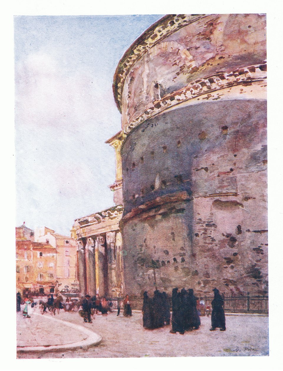 Panteon, widok z boku, z Rzymu opublikowany przez A & C Black Ltd, 1925 autorstwa Alberto Pisa