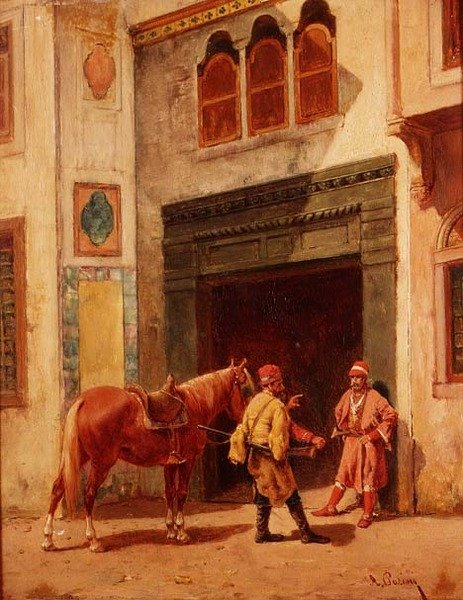 Arabowie przy bramie autorstwa Alberto Pasini