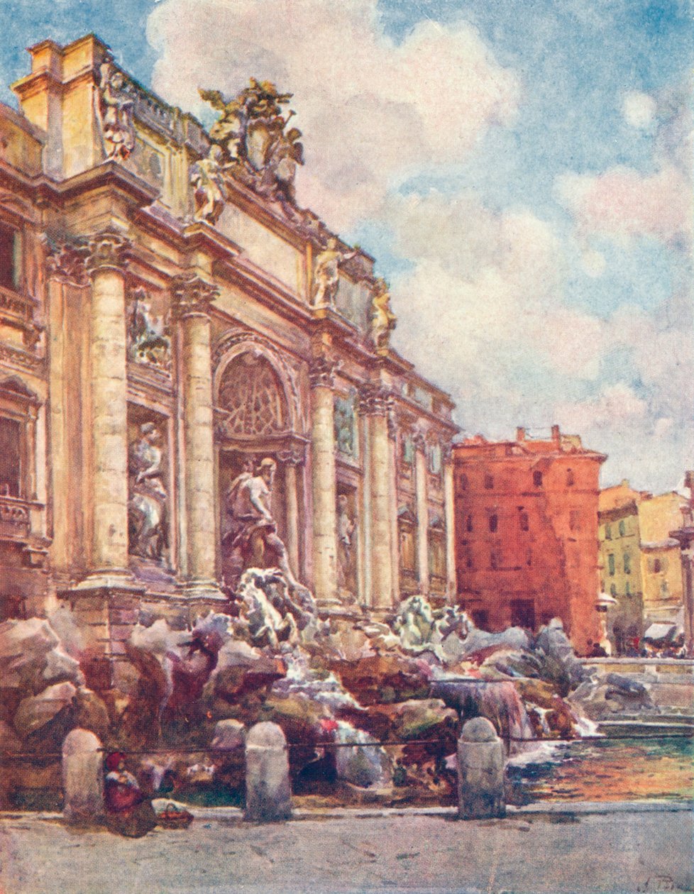 Fontanna di Trevi, ok. 1905 r. autorstwa Alberto Pisa