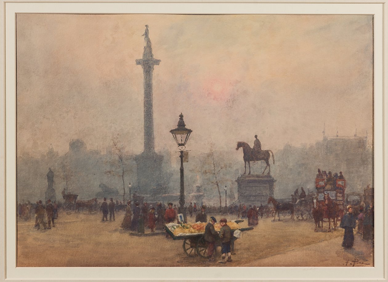 Trafalgar Square (akwarela) autorstwa Alberto Pisa
