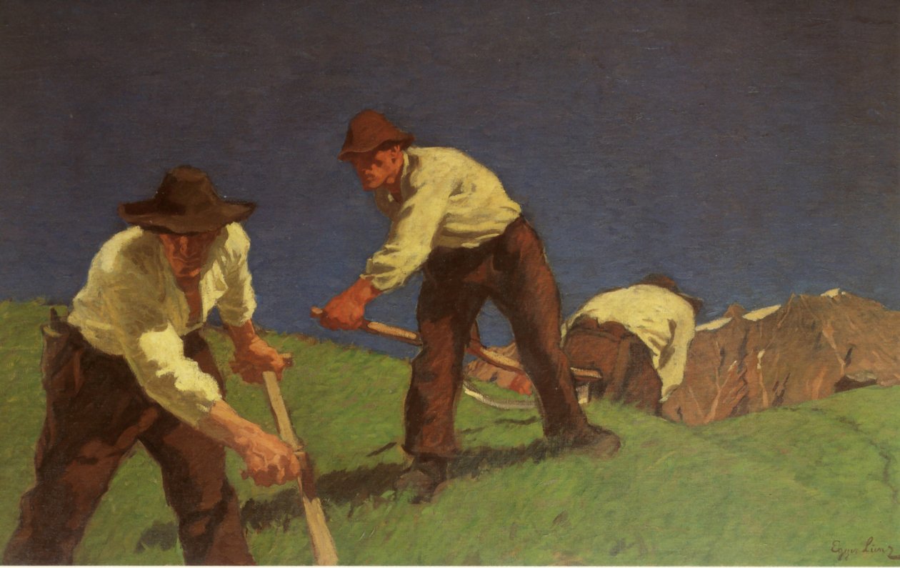 Wersja Bergmaher I. autorstwa Albin Egger Lienz