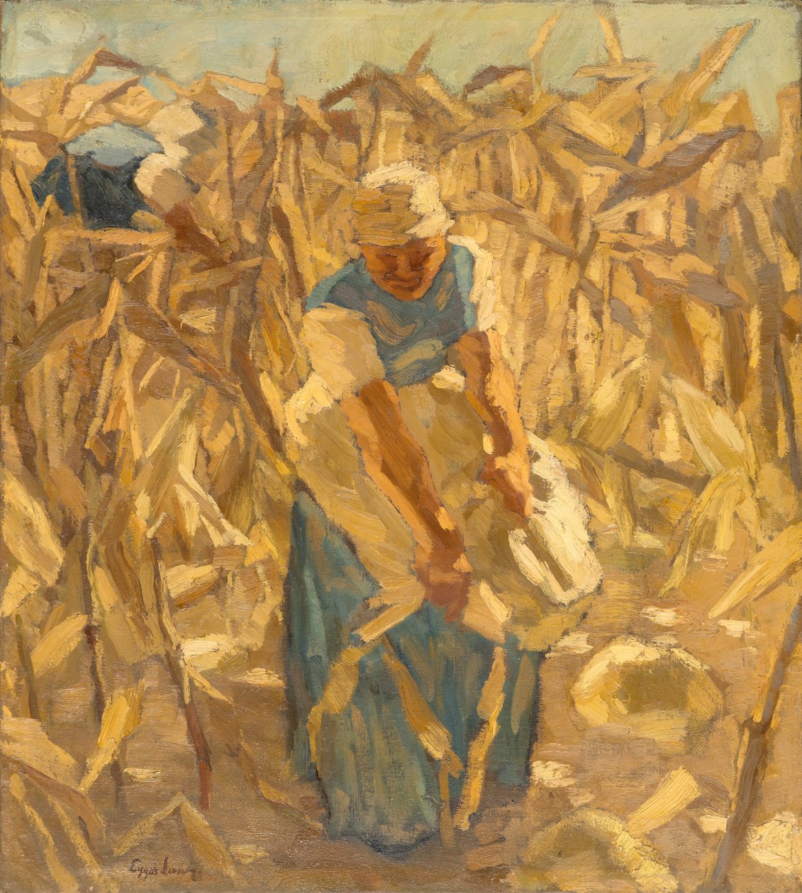 Zbiór kukurydzy autorstwa Albin Egger Lienz
