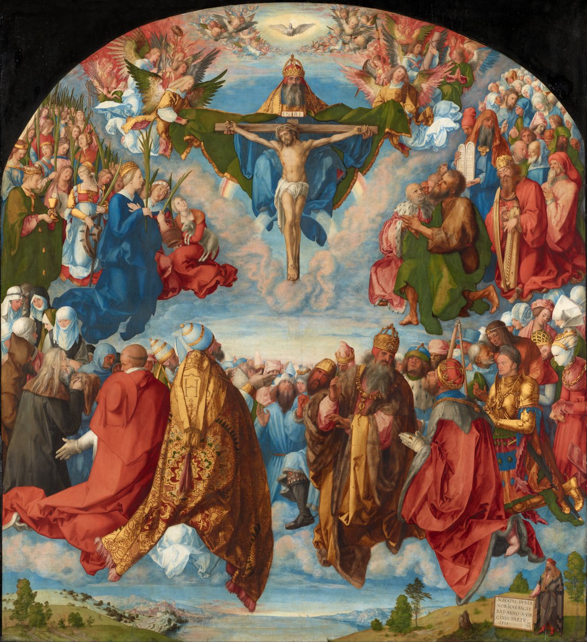 Adoracja Trójcy (Ołtarz Landauera) autorstwa Albrecht Dürer