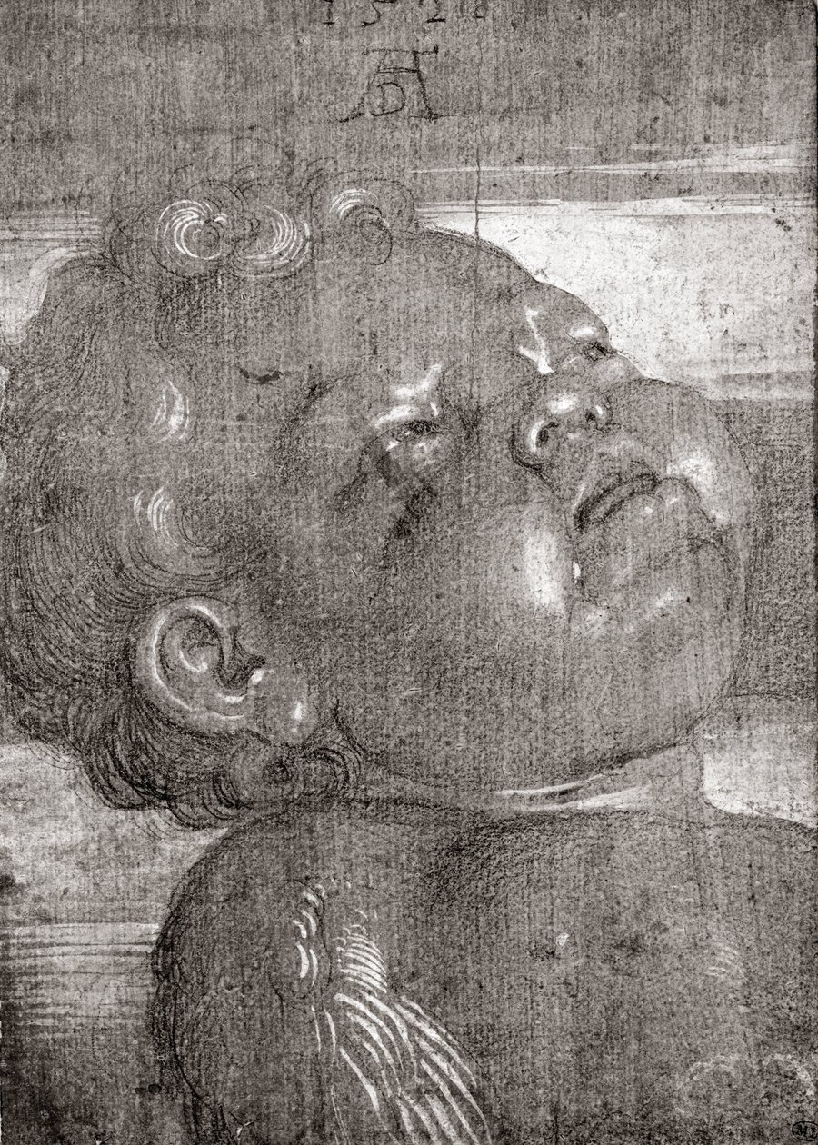 Cherubin płacz, 1521 (grafit und gwasz na papierze) autorstwa Albrecht Dürer