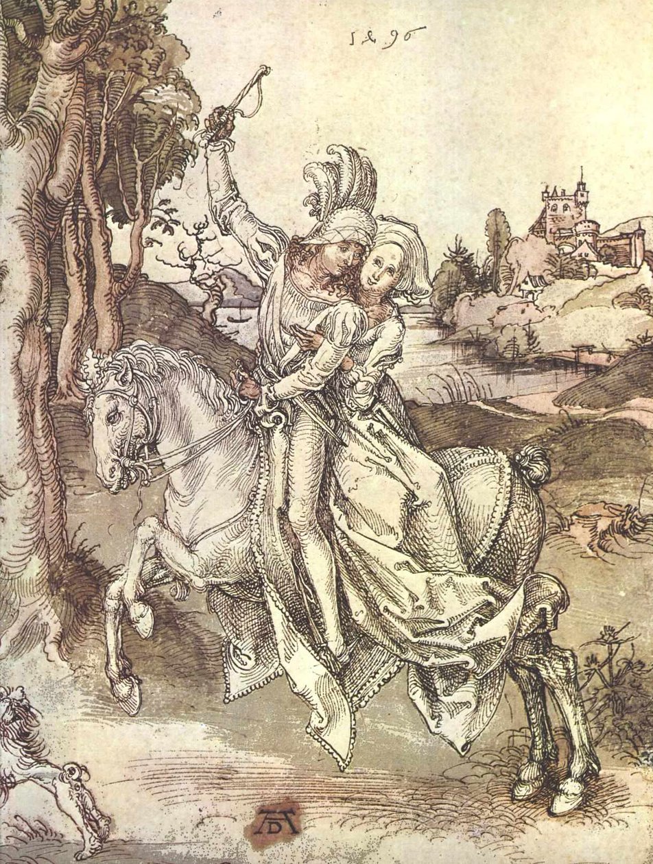 Młoda para na koniu autorstwa Albrecht Dürer