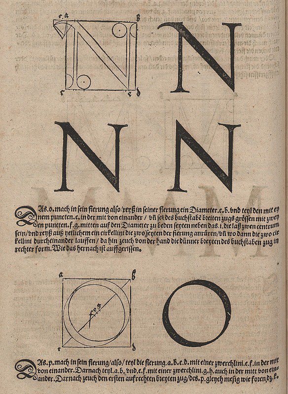 Budowa liter autorstwa Albrecht Dürer