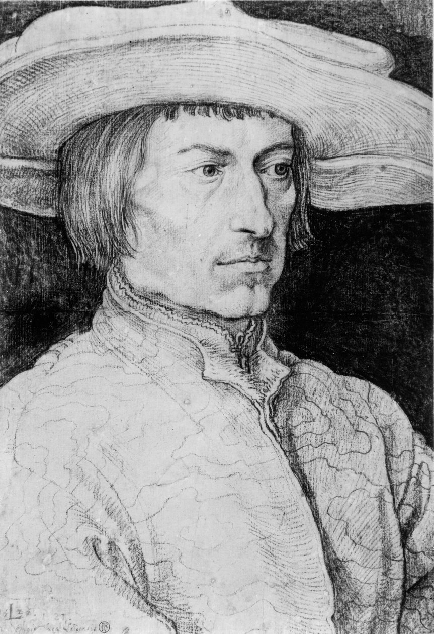 د یو نامعلوم سړي انځور، 1525 (په کاغذ باندې چارکول) پولی autorstwa Albrecht Dürer