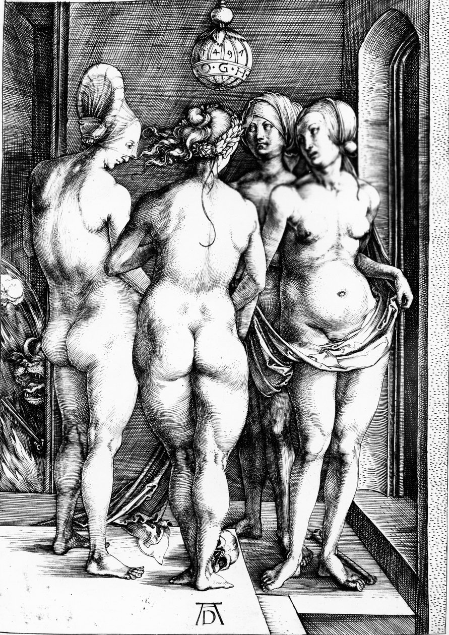 Cztery czarownice, 1497 autorstwa Albrecht Dürer