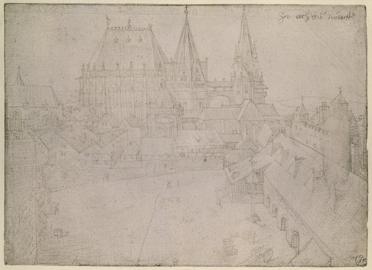 Minister w Akwizgranie, 1520 (srebrny punkt na papierze) autorstwa Albrecht Dürer