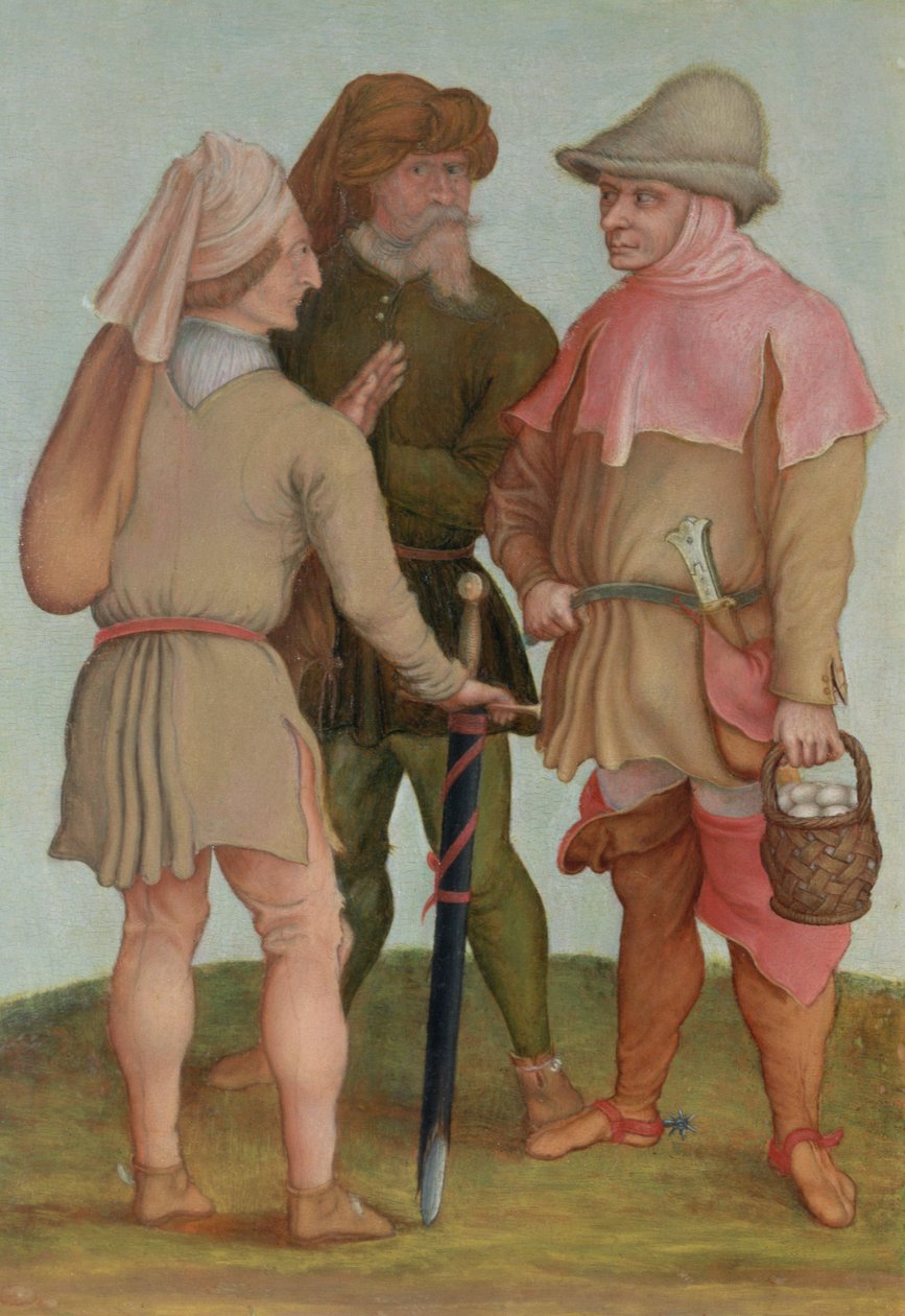 Trzej chłopi, XVI lub XVII wiek autorstwa Albrecht Dürer