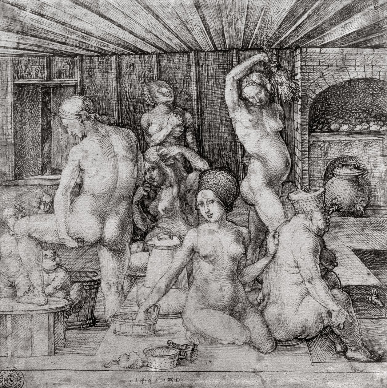 Łaźnia damska, 1496 autorstwa Albrecht Dürer