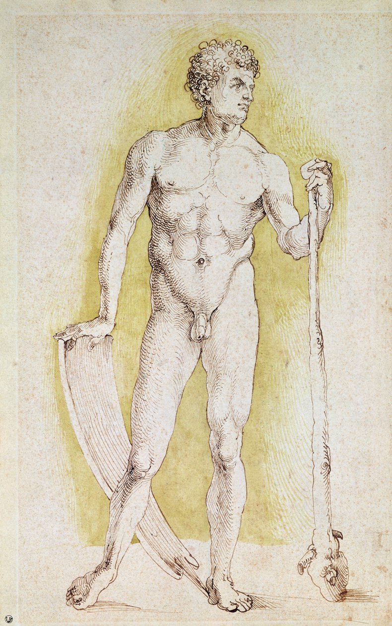 Młody nagi mężczyzna autorstwa Albrecht Dürer