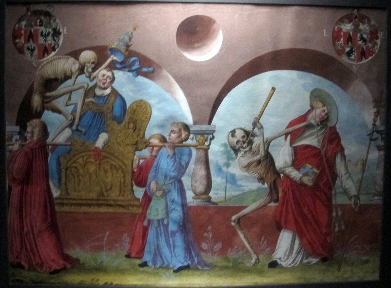 kopia utraconego makabrycznego tańca m.manuela z cmentarza dominikanów w bernie (1512-20) autorstwa Albrecht Kauw