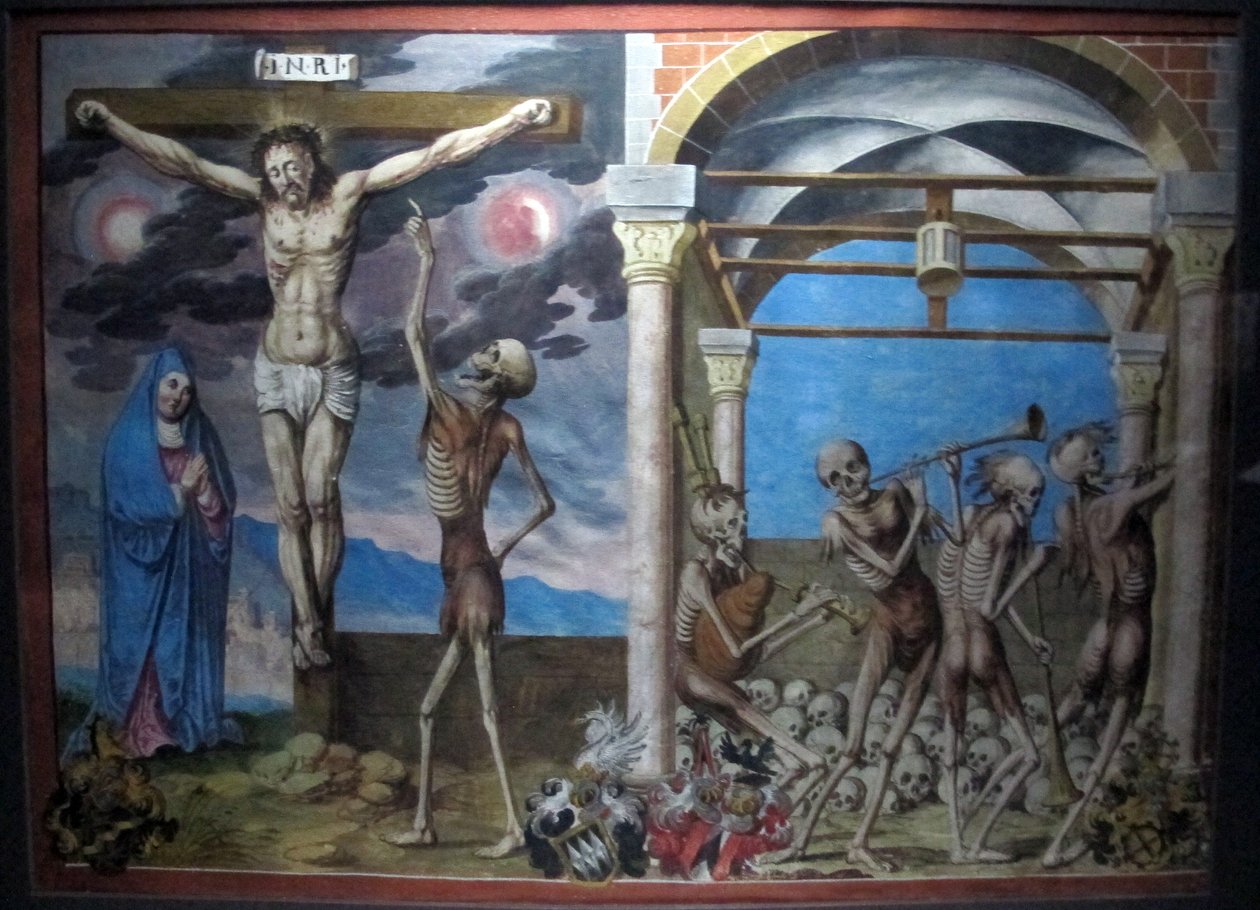 kopia utraconego makabrycznego tańca m.manuela z cmentarza dominikanów w bernie (1512-20) autorstwa Albrecht Kauw