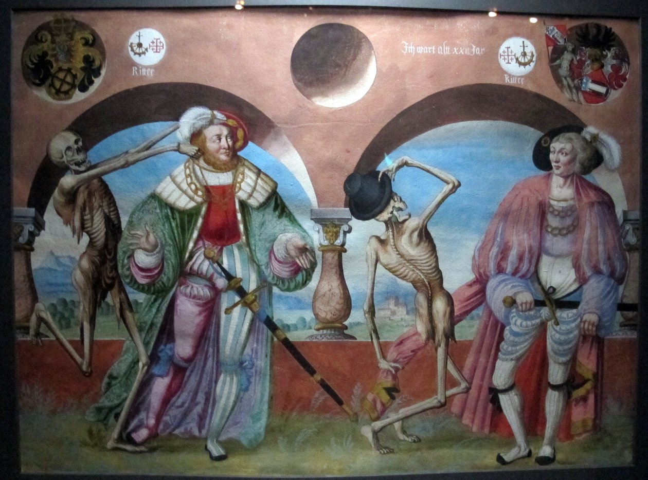 kopia utraconego makabrycznego tańca m.manuela z cmentarza dominikanów w bernie (1512-20) autorstwa Albrecht Kauw