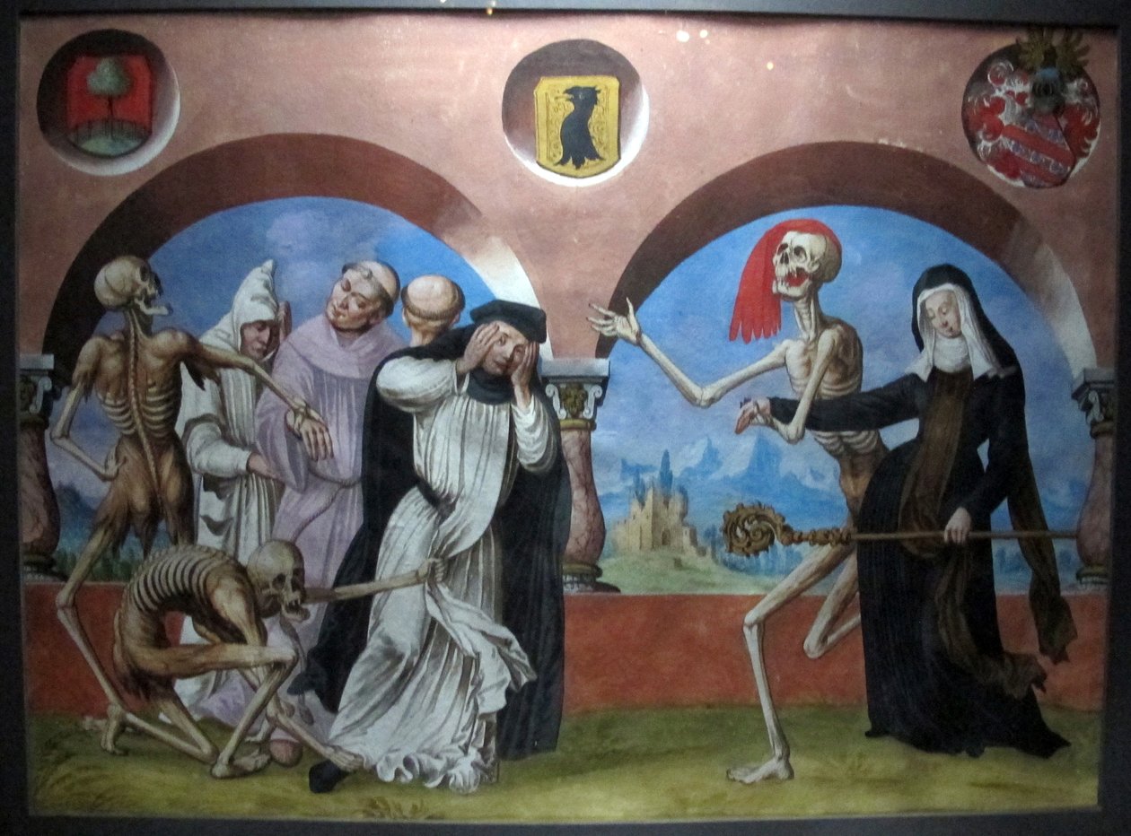 kopia utraconego makabrycznego tańca m.manuela z cmentarza dominikanów w bernie (1512-20) autorstwa Albrecht Kauw
