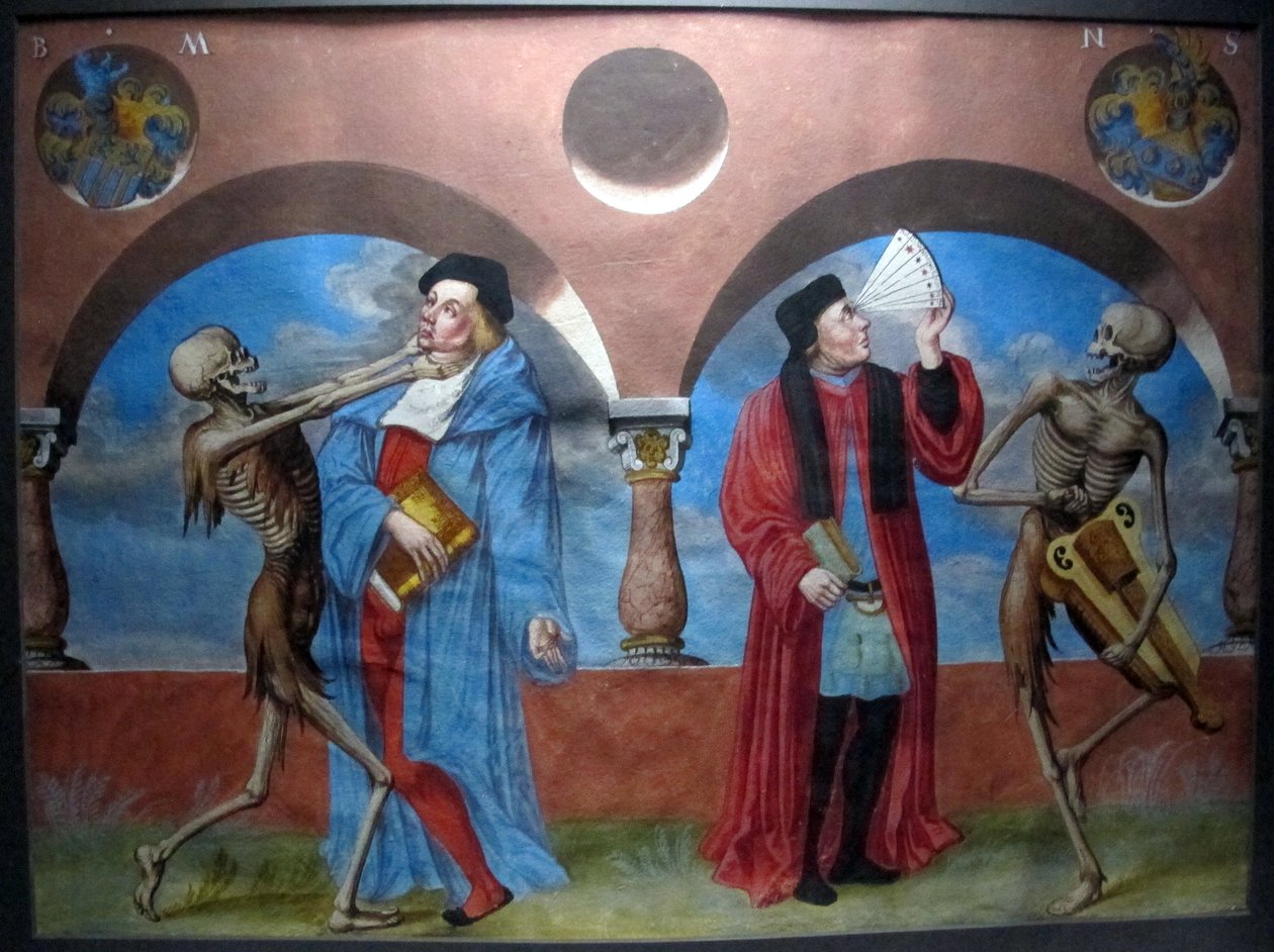 kopia utraconego makabrycznego tańca m.manuela z cmentarza dominikanów w bernie (1512-20) autorstwa Albrecht Kauw