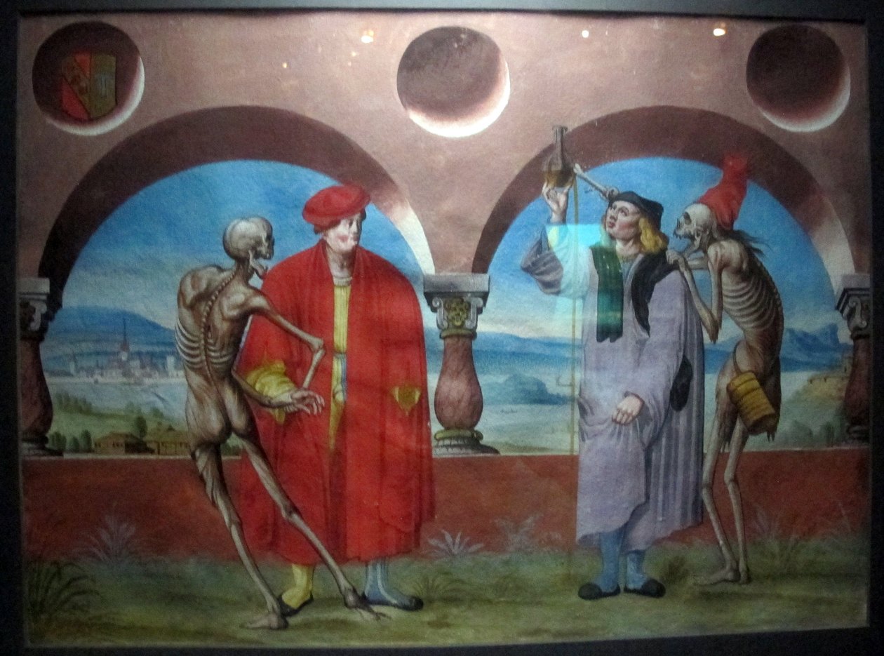 kopia utraconego makabrycznego tańca m.manuela z cmentarza dominikanów w bernie (1512-20) autorstwa Albrecht Kauw