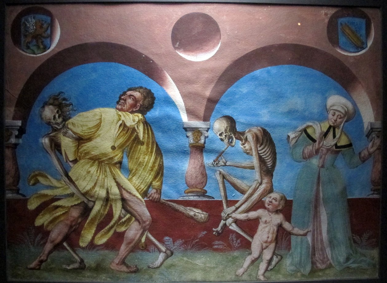 kopia utraconego makabrycznego tańca m.manuela z cmentarza dominikanów w bernie (1512-20) autorstwa Albrecht Kauw