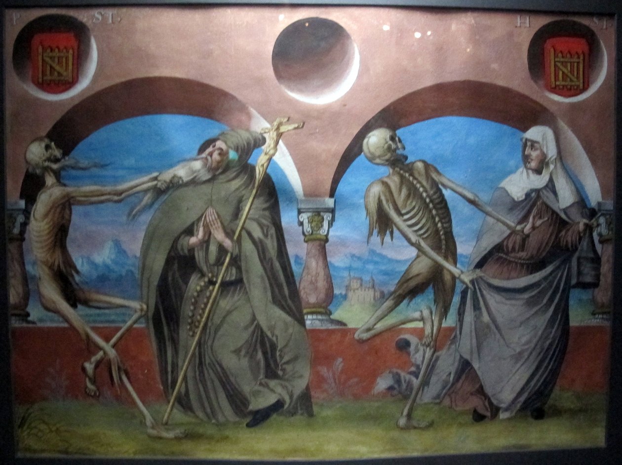 kopia utraconego makabrycznego tańca m.manuela z cmentarza dominikanów w bernie (1512-20) autorstwa Albrecht Kauw
