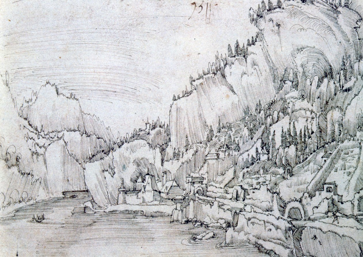 Sarmingstein nad Dunajem, XVI w. autorstwa Albrecht Altdorfer