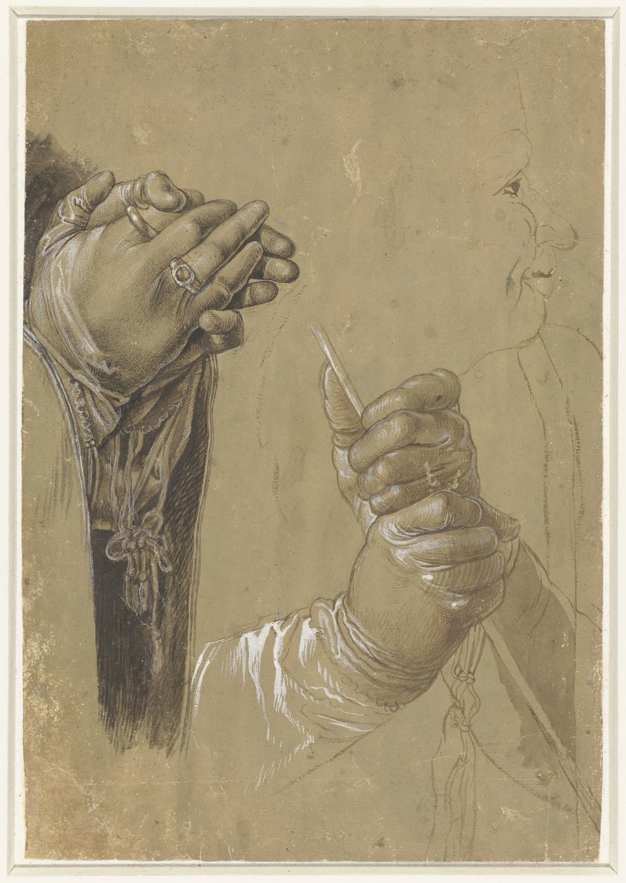 Ręce i profilowana głowa autorstwa Albrecht Dürer (possibly)