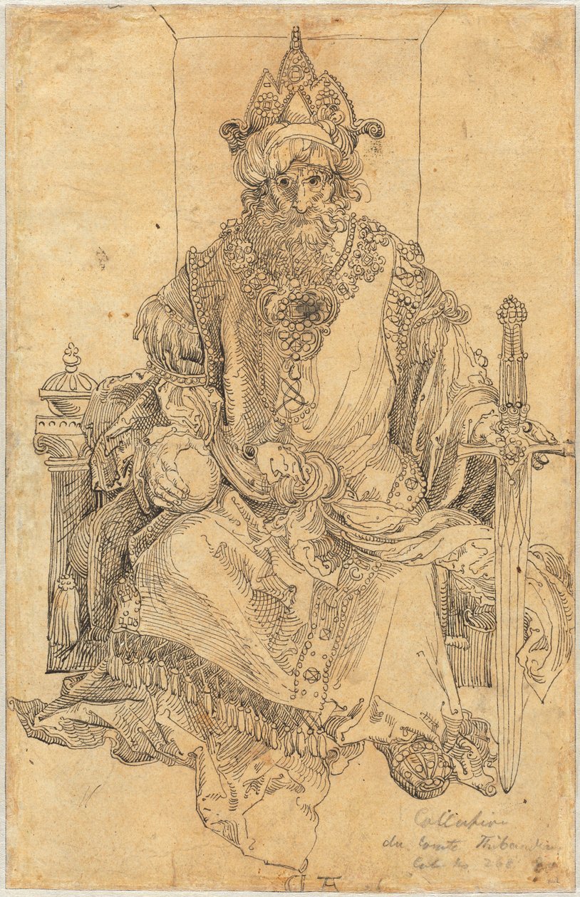 Władca Wschodu zasiadający na tronie autorstwa Albrecht Dürer