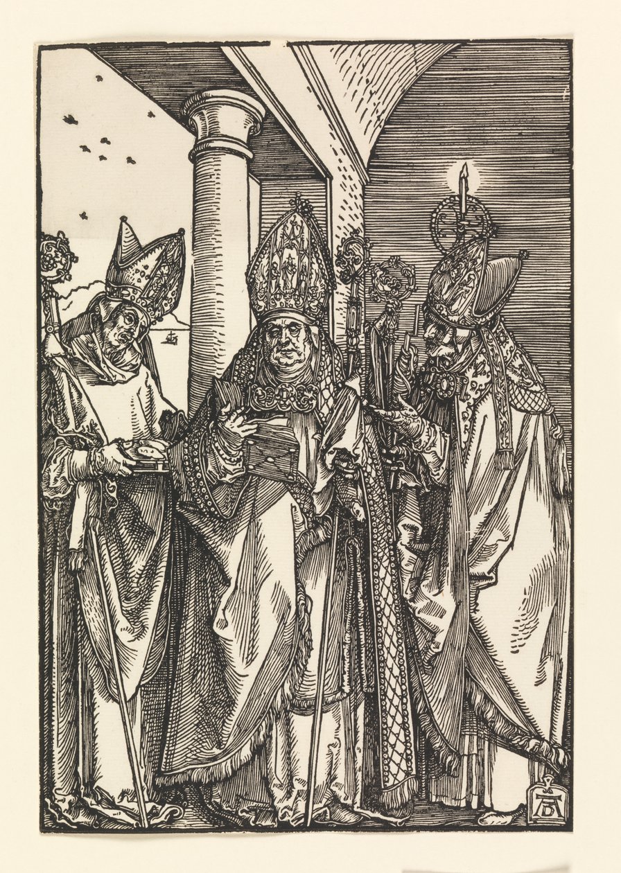 Biskupi Mikołaj, Ulryk, Erasmus autorstwa Albrecht Dürer