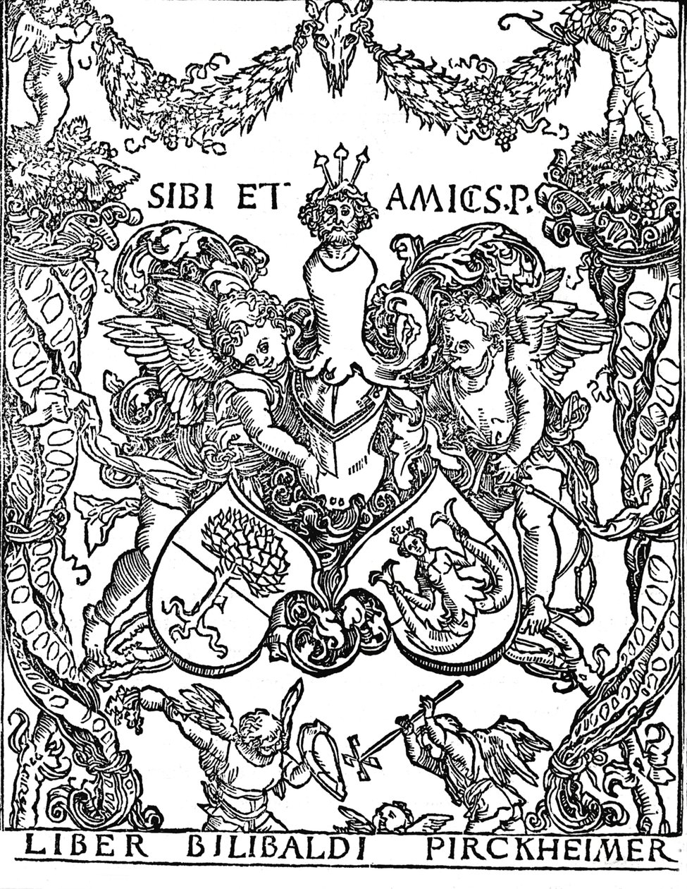 Ekslibris Willibalda Pirkheimera, c1502-1503, 1906 autorstwa Albrecht Dürer