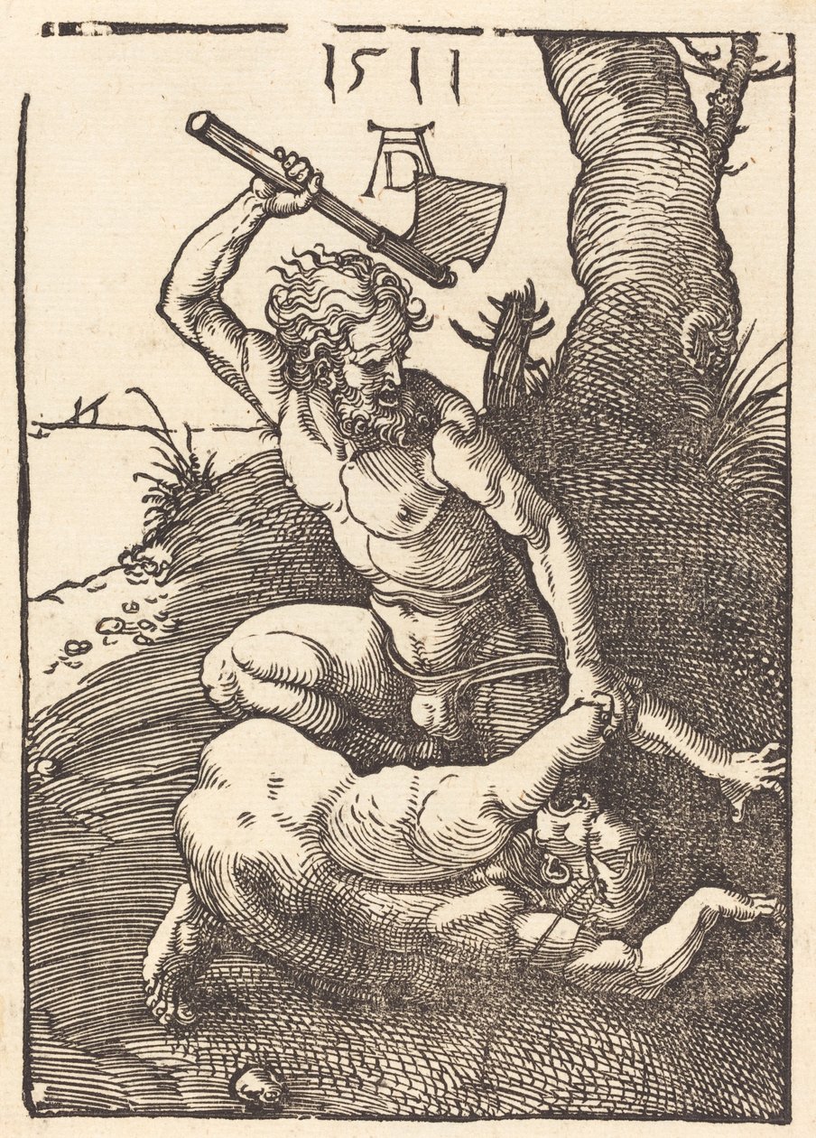 Kain zabija Abla, 1511. autorstwa Albrecht Dürer