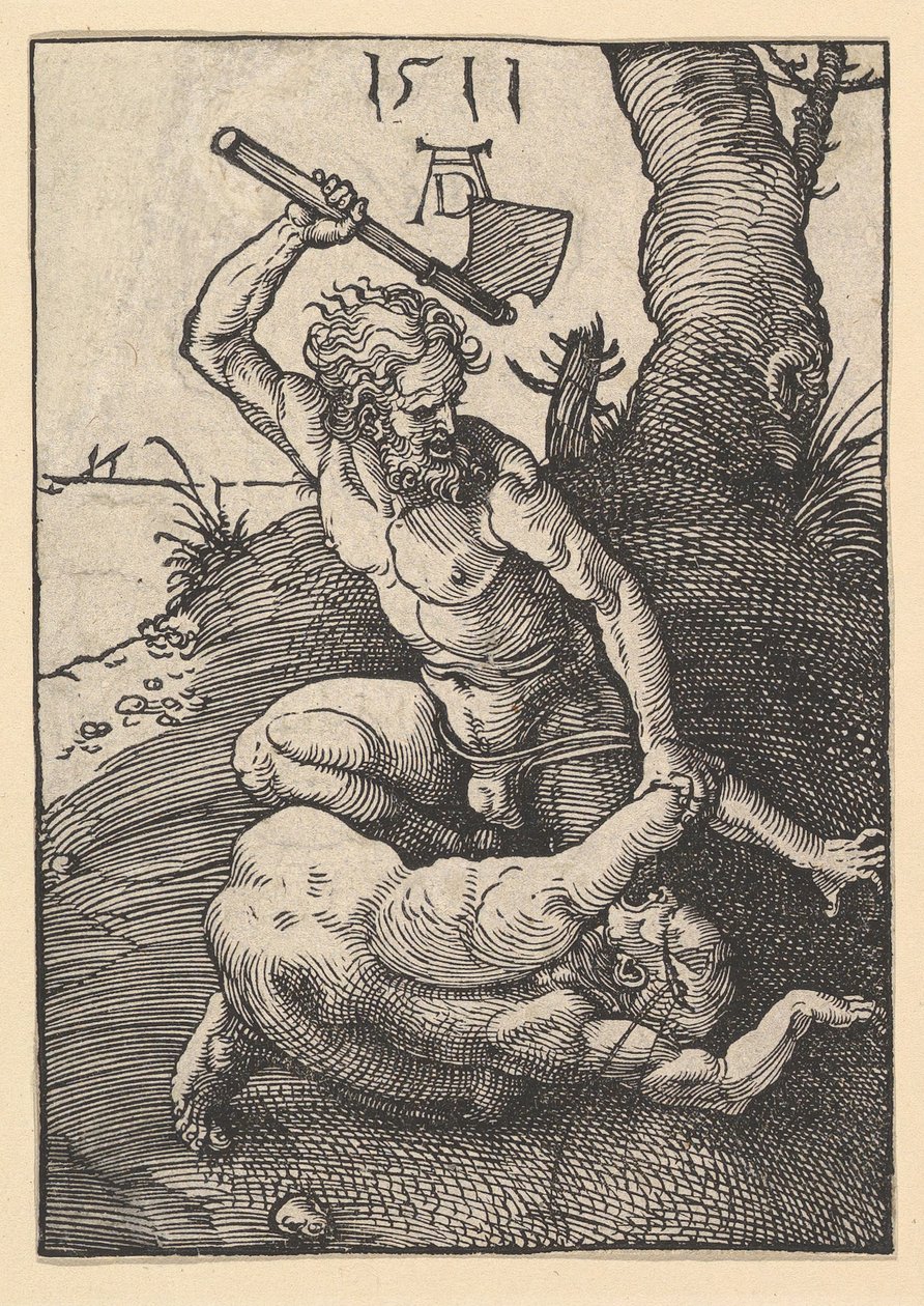 Kain zabija Abla, 1511. autorstwa Albrecht Dürer